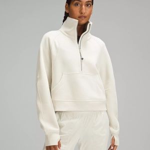Lululemon Scuba Oversized Funnel-Neck Half Zip - Bone